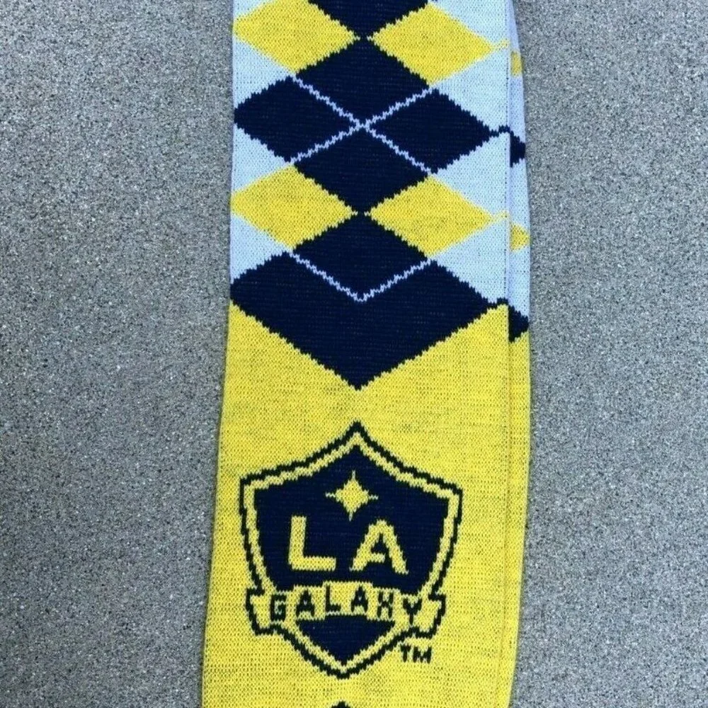 LA GALAXY MLS Soccer Los Angeles Argon Fringe Tassel Neck Scarf